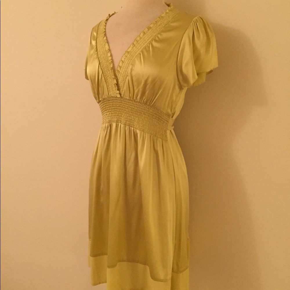 BCBG Yellow Silk Dress